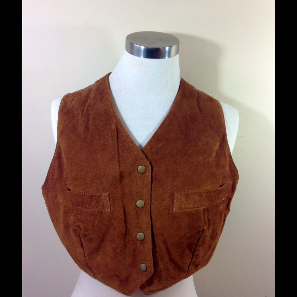 Wilson's Brown Suede Vest Leather Top Vest